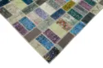 Patchwork Multi Pamuk Üzerine Yün El Dokuma Kilim-170x236 - Görsel 4