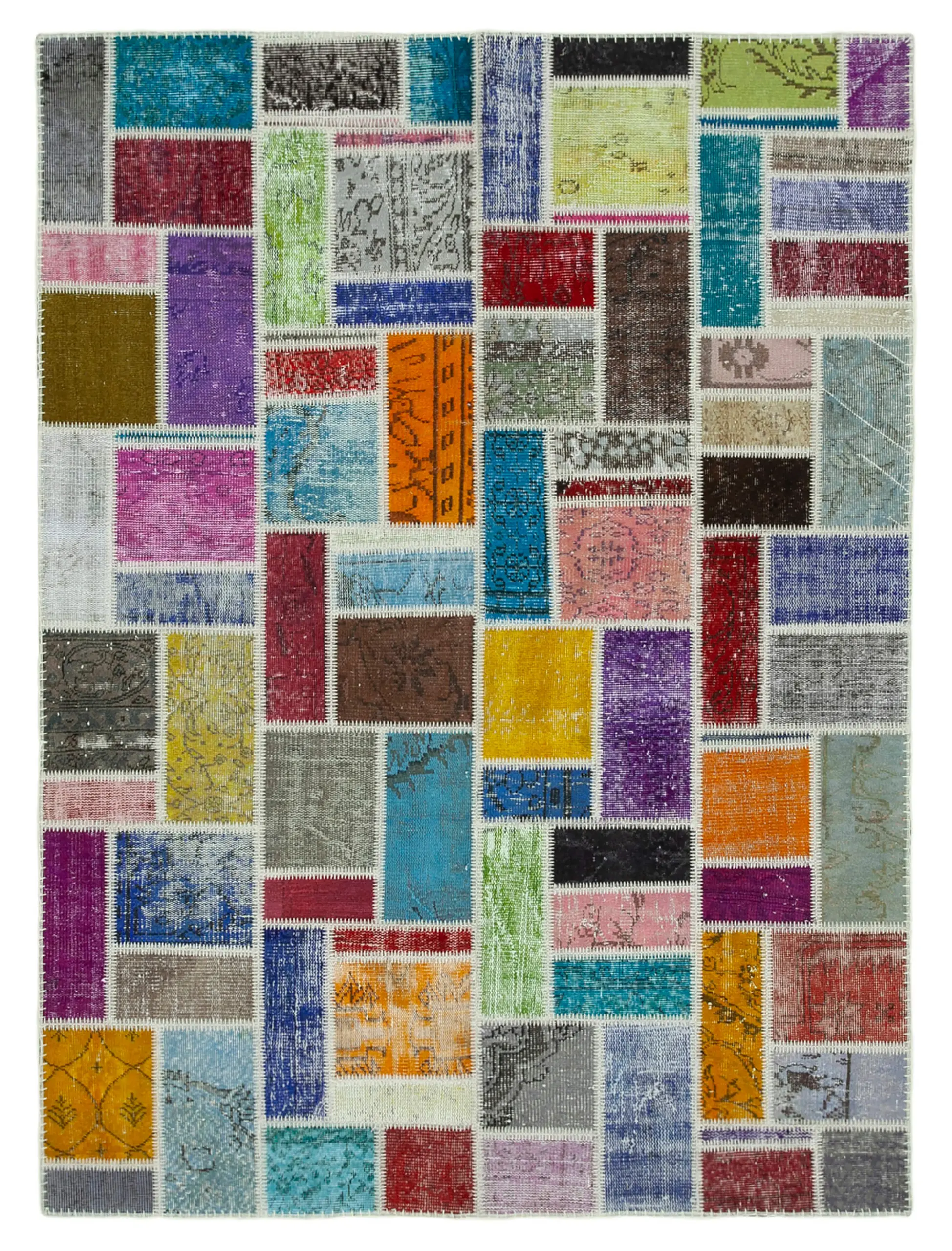 Rc_29597_0_Multicolor_Modern_Design_Patchwork_Rugs Patchwork Multi Pamuk Üzerine Yün El Dokuma Kilim-176x236 - Görsel 1