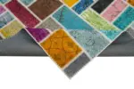 Patchwork Multi Pamuk Üzerine Yün El Dokuma Kilim-176x236 - Görsel 6