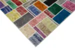 Patchwork Multi Pamuk Üzerine Yün El Dokuma Kilim-173x239 - Görsel 4