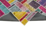 Patchwork Multi Pamuk Üzerine Yün El Dokuma Kilim-166x250 - Görsel 6