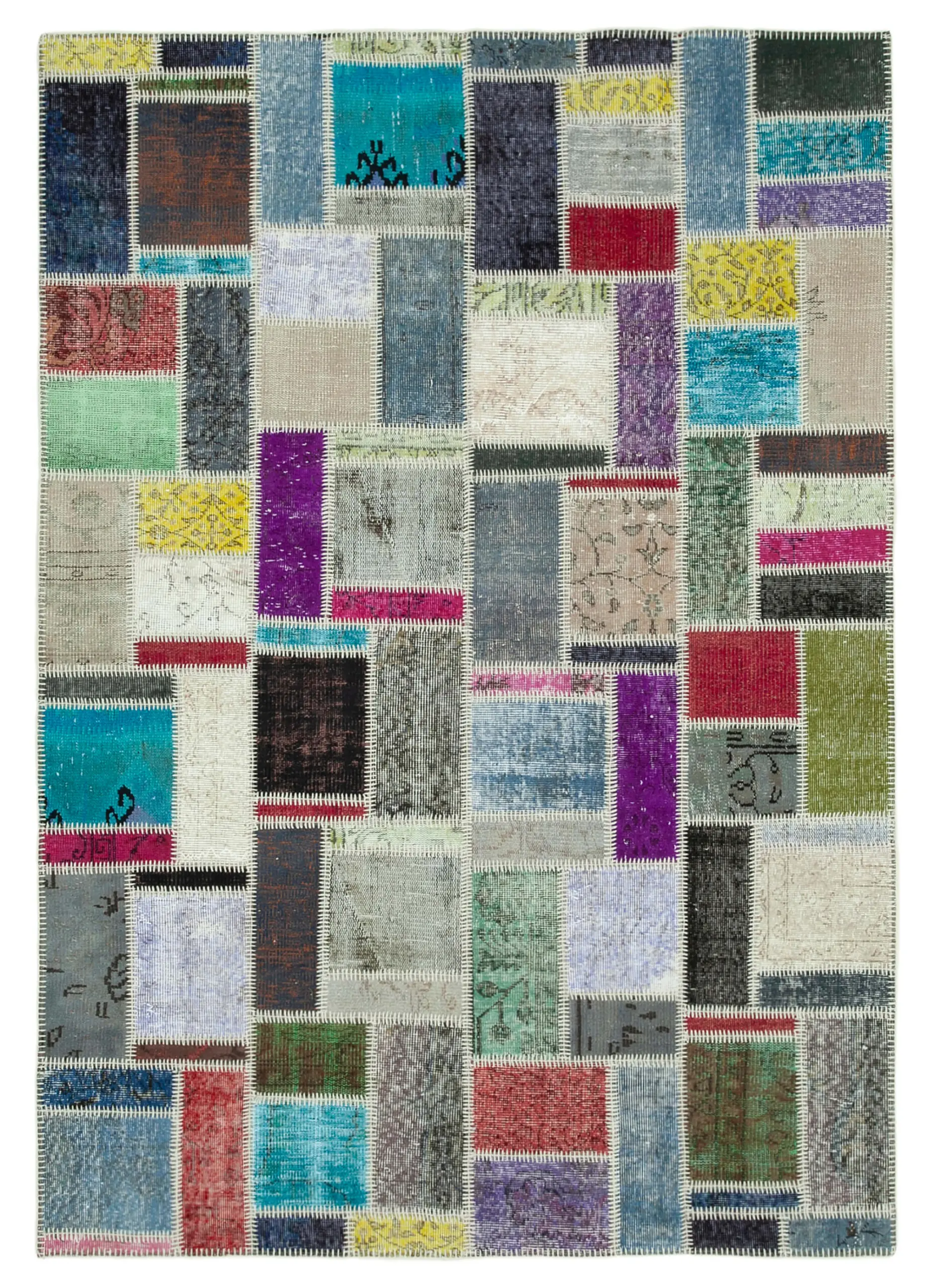 Rc_29602_0_Multicolor_Modern_Design_Patchwork_Rugs Patchwork Multi Pamuk Üzerine Yün El Dokuma Kilim-176x247 - Görsel 1