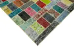 Patchwork Multi Pamuk Üzerine Yün El Dokuma Kilim-175x242 - Görsel 4