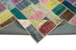 Patchwork Multi Pamuk Üzerine Yün El Dokuma Kilim-175x242 - Görsel 6