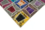 Patchwork Multi Pamuk Üzerine Yün El Dokuma Kilim-191x277 - Görsel 4