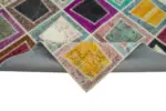 Patchwork Multi Pamuk Üzerine Yün El Dokuma Kilim-200x280 - Görsel 6