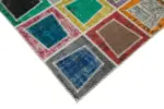 Patchwork Multi Pamuk Üzerine Yün El Dokuma Kilim-200x280 - Görsel 4