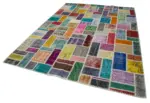 Patchwork Multi Pamuk Üzerine Yün El Dokuma Kilim-210x296 - Görsel 3