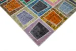 Patchwork Multi Pamuk Üzerine Yün El Dokuma Kilim-200x280 - Görsel 4