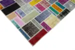 Patchwork Multi Pamuk Üzerine Yün El Dokuma Kilim-208x296 - Görsel 4