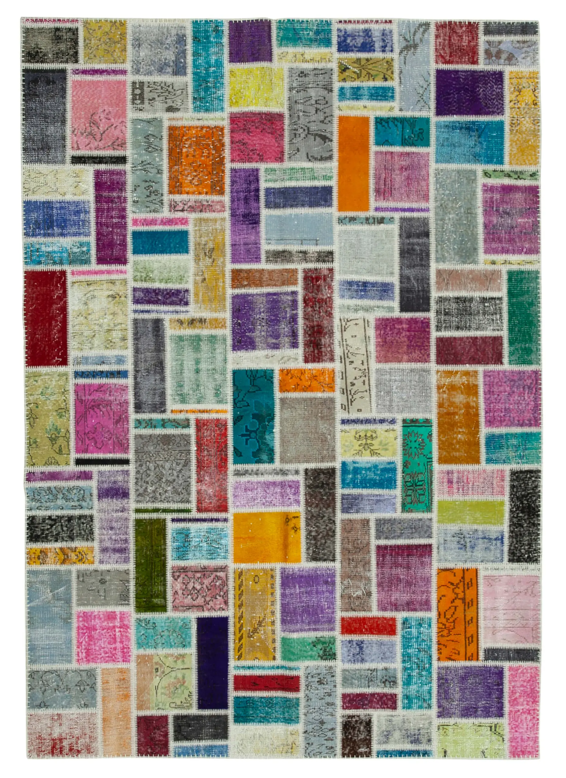 Rc_29623_0_Multicolor_Modern_Design_Patchwork_Rugs Patchwork Multi Pamuk Üzerine Yün El Dokuma Kilim-208x297 - Görsel 1