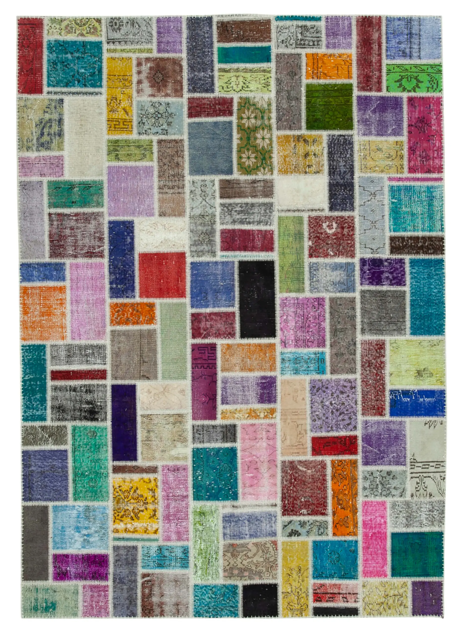 Rc_29627_0_Multicolor_Modern_Design_Patchwork_Rugs Patchwork Multi Pamuk Üzerine Yün El Dokuma Kilim-210x297 - Görsel 1