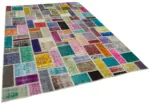 Patchwork Multi Pamuk Üzerine Yün El Dokuma Kilim-210x297 - Görsel 2