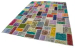 Patchwork Multi Pamuk Üzerine Yün El Dokuma Kilim-210x297 - Görsel 3
