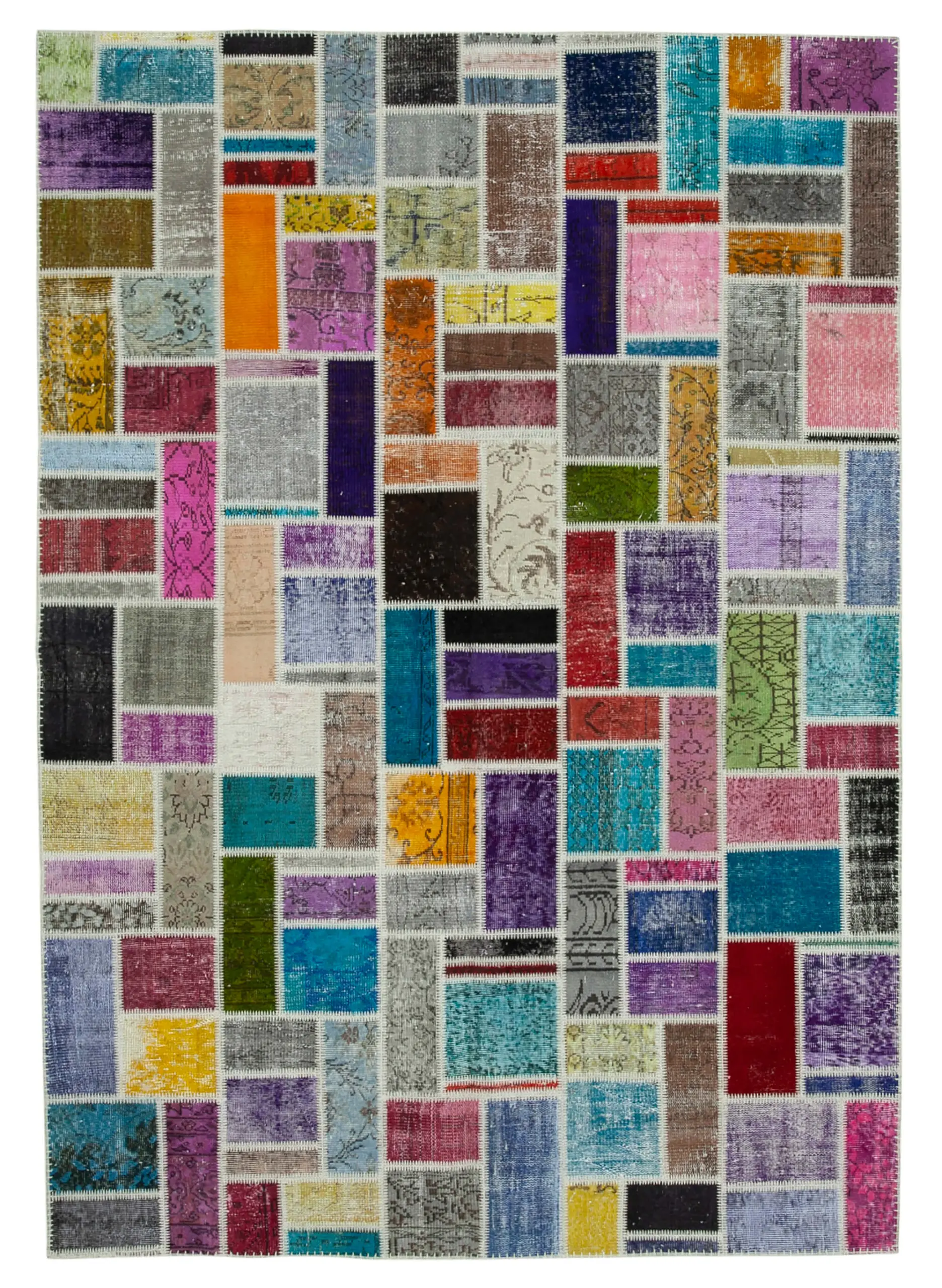 Rc_29628_0_Multicolor_Modern_Design_Patchwork_Rugs Patchwork Multi Pamuk Üzerine Yün El Dokuma Kilim-210x298 - Görsel 1