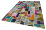 Patchwork Multi Pamuk Üzerine Yün El Dokuma Kilim-210x298 - Görsel 3