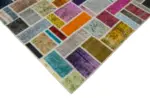 Patchwork Multi Pamuk Üzerine Yün El Dokuma Kilim-210x298 - Görsel 4