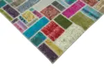 Patchwork Multi Pamuk Üzerine Yün El Dokuma Kilim-206x294 - Görsel 4