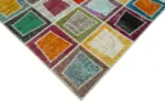Patchwork Multi Pamuk Üzerine Yün El Dokuma Kilim-200x280 - Görsel 4