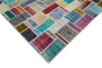 Patchwork Multi Pamuk Üzerine Yün El Dokuma Kilim-209x298 - Görsel 4