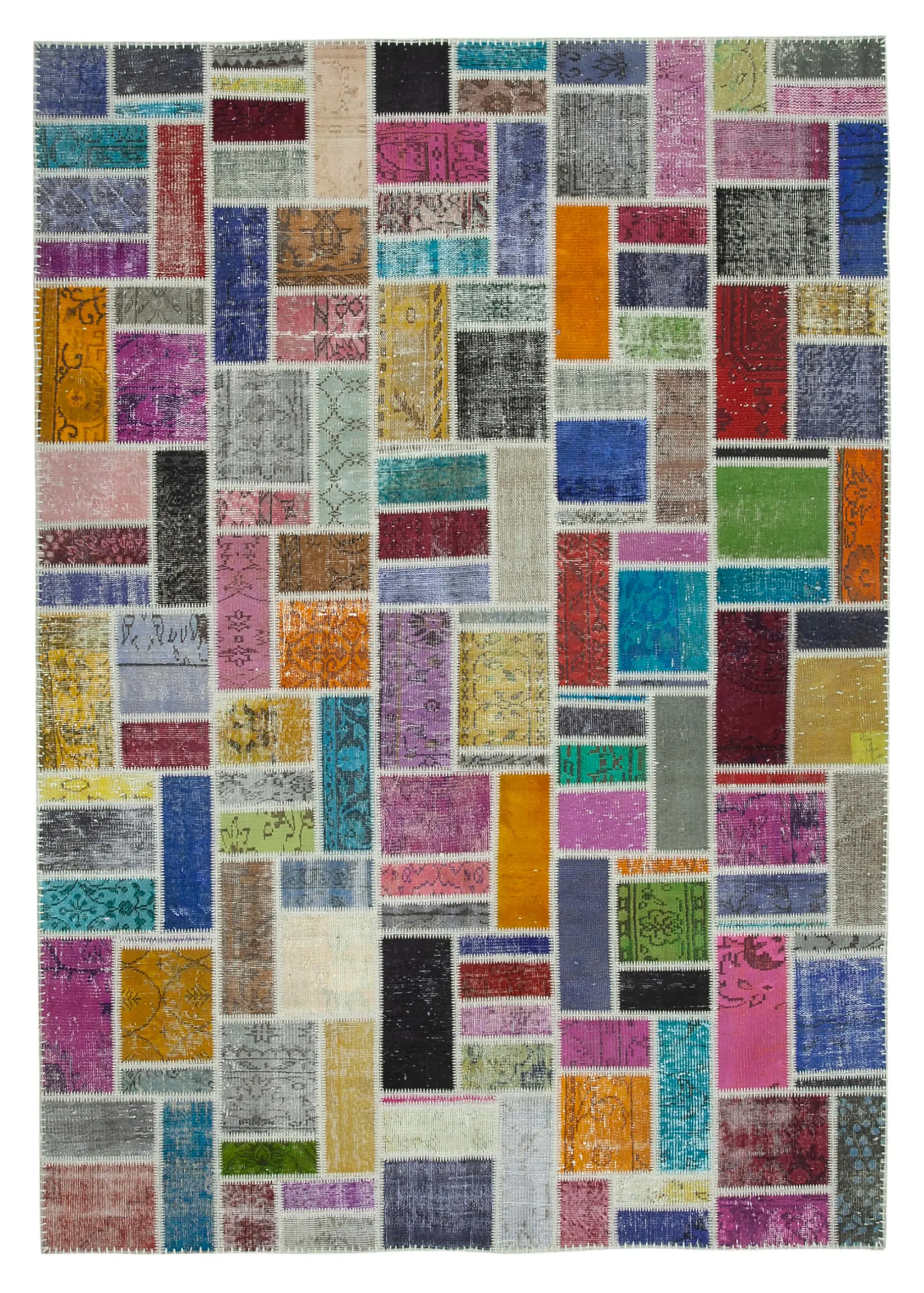 Rc_29639_0_Multicolor_Modern_Design_Patchwork_Rugs Patchwork Multi Pamuk Üzerine Yün El Dokuma Kilim-210x297 - Görsel 1
