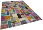 Patchwork Multi Pamuk Üzerine Yün El Dokuma Kilim-210x297 - Görsel 2