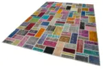 Patchwork Multi Pamuk Üzerine Yün El Dokuma Kilim-210x297 - Görsel 3