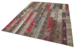 Patchwork Multi Pamuk Üzerine Yün El Dokuma Kilim-242x305 - Görsel 3