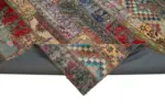 Patchwork Multi Pamuk Üzerine Yün El Dokuma Kilim-243x308 - Görsel 6