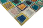 Patchwork Multi Pamuk Üzerine Yün El Dokuma Kilim-238x320 - Görsel 4