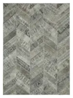 Patchwork Gri Pamuk Üzerine Yün El Dokuma Kilim-275x370