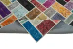 Patchwork Multi Pamuk Üzerine Yün El Dokuma Kilim-263x358 - Görsel 6