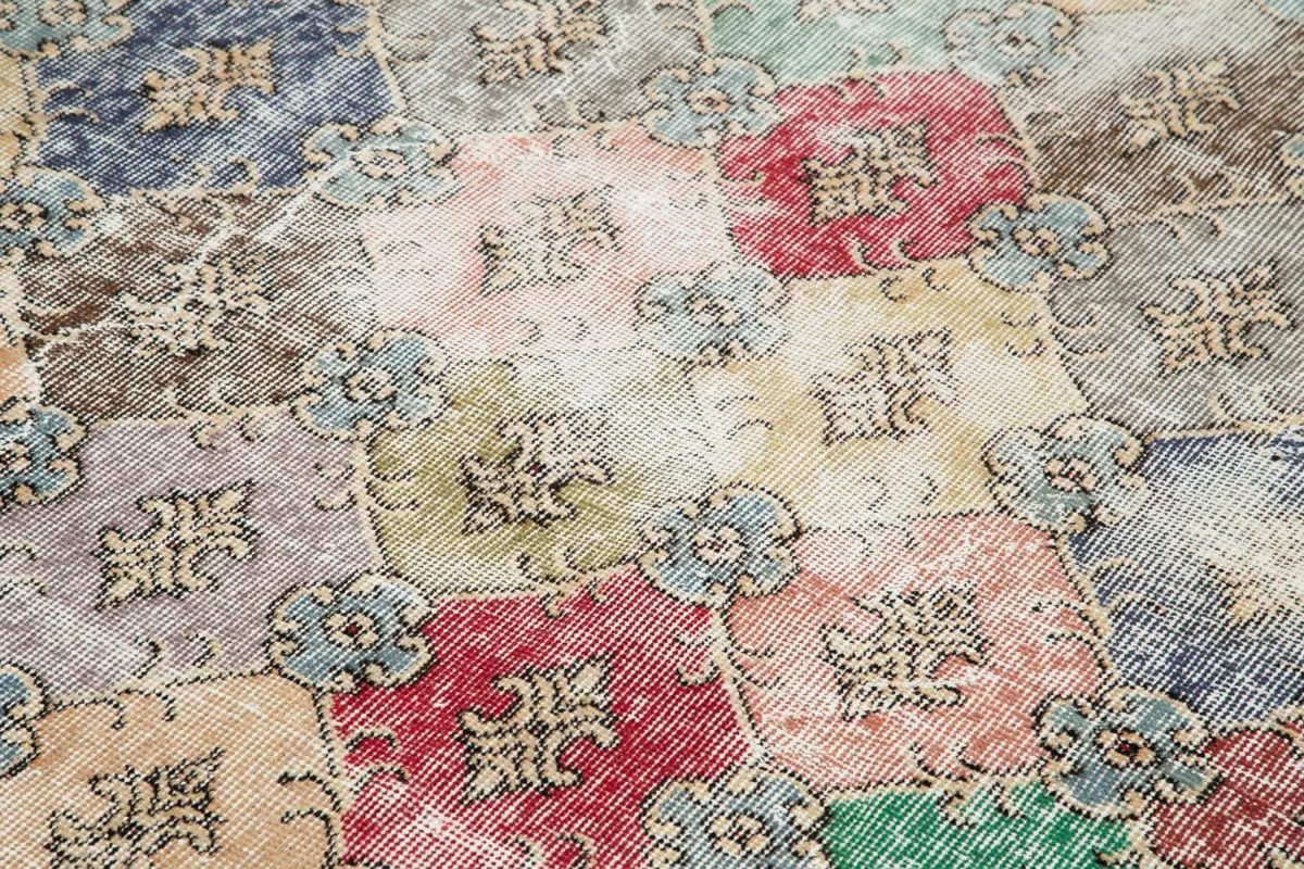 Damalı Modern Dizayn Geometrik Bej Pamuk Üstü Yün El Dokuma Halı-173x285 - Görsel 5