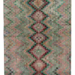 Damalı Modern Dizayn Geometrik Multi Renk Pamuk Üstü Yün El Dokuma Halı-170x272