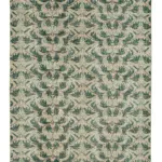 Damalı Modern Dizayn Geometrik Bej Pamuk Üstü Yün El Dokuma Halı-153x262