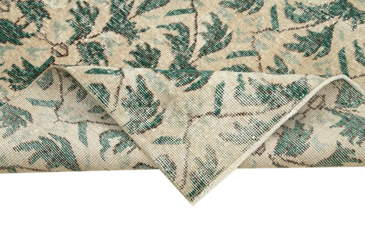 Damalı Modern Dizayn Geometrik Bej Pamuk Üstü Yün El Dokuma Halı-153x262 - Görsel 6