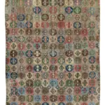 Damalı Modern Dizayn Geometrik Multi Renk Pamuk Üstü Yün El Dokuma Halı-180x287