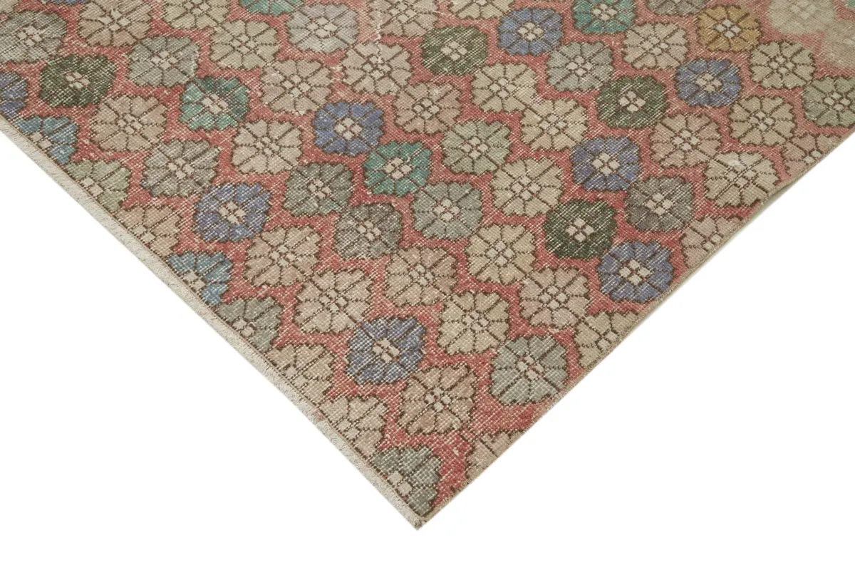 Damalı Modern Dizayn Geometrik Bej Pamuk Üstü Yün El Dokuma Halı-188x261 - Görsel 4