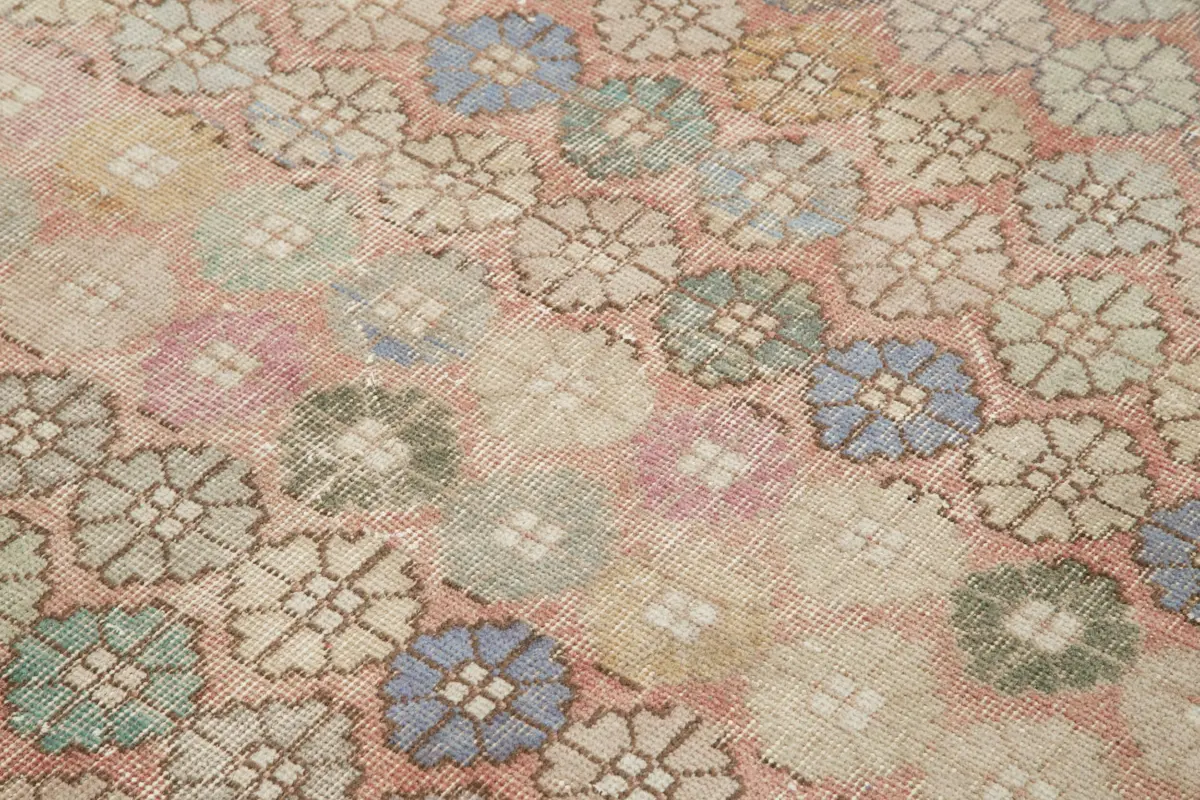 Damalı Modern Dizayn Geometrik Bej Pamuk Üstü Yün El Dokuma Halı-188x261 - Görsel 5