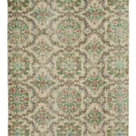 Damalı Modern Dizayn Geometrik Bej Pamuk Üstü Yün El Dokuma Halı-160x271