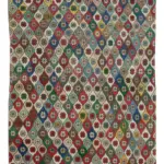 Damalı Modern Dizayn Geometrik Multi Renk Pamuk Üstü Yün El Dokuma Halı-184x291