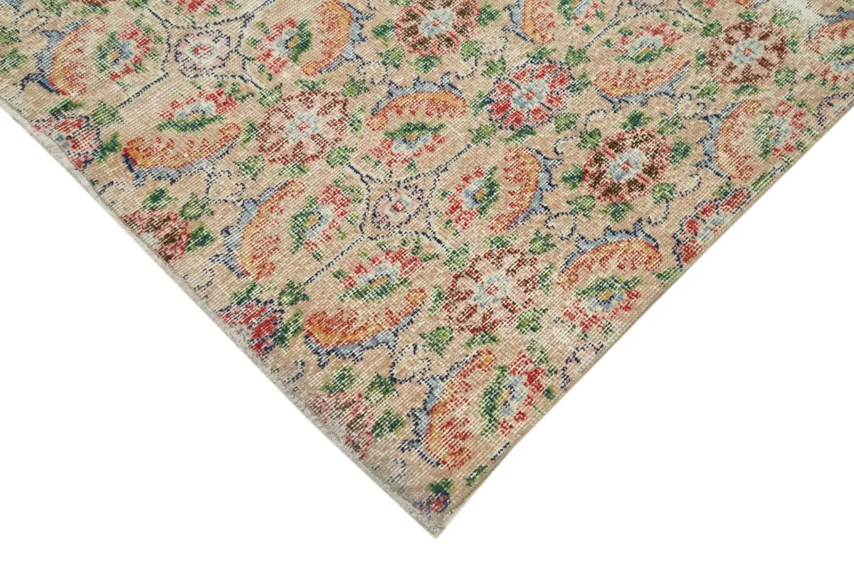 Damalı Modern Dizayn Geometrik Multi Renk Pamuk Üstü Yün El Dokuma Halı-153x247 - Görsel 4