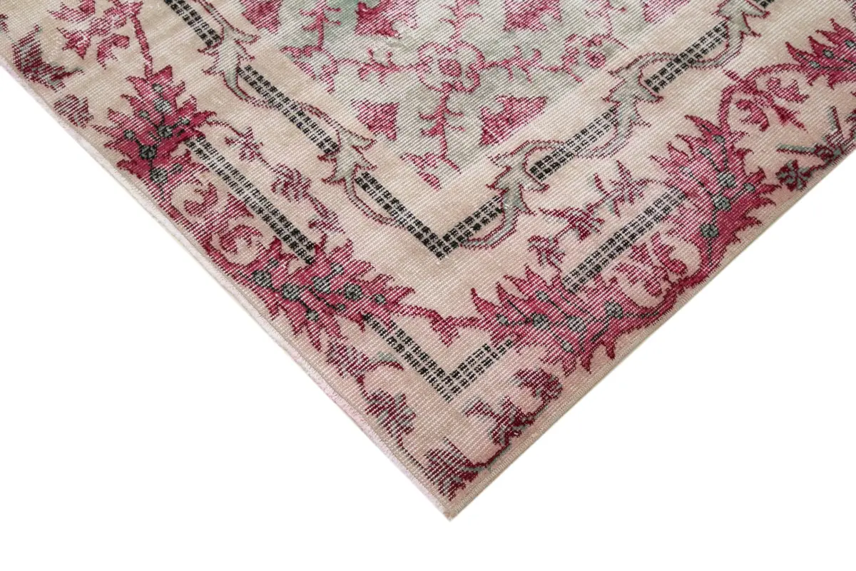 Damalı Modern Dizayn Geometrik Kırmızı Pamuk Üstü Yün El Dokuma Halı-166x275 - Görsel 4