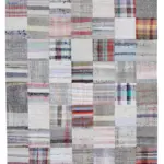 Chaput Patchwork Multi Renk Pamuk Üzerine Yün El Dokuma Kilim-211x304