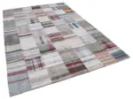 Chaput Patchwork Multi Renk Pamuk Üzerine Yün El Dokuma Kilim-211x304 - Görsel 2