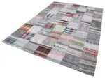 Chaput Patchwork Multi Renk Pamuk Üzerine Yün El Dokuma Kilim-211x304 - Görsel 3