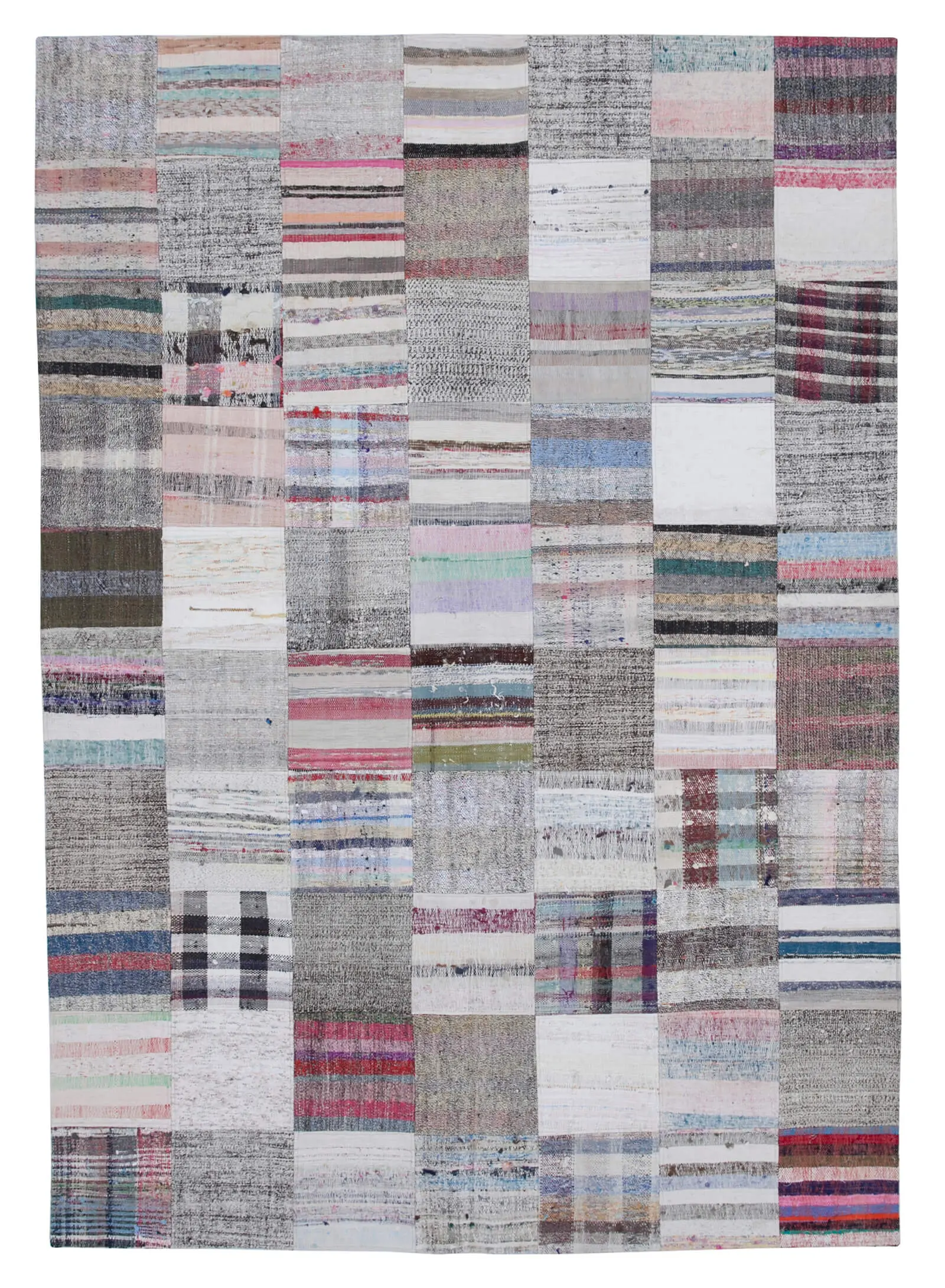 Rc_30225_1_Multicolor_Oriental_Kilim_Patchwork_Rugs Chaput Patchwork Multi Renk Pamuk Üzerine Yün El Dokuma Kilim-213x303 - Görsel 1