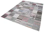 Chaput Patchwork Multi Renk Pamuk Üzerine Yün El Dokuma Kilim-213x303 - Görsel 3