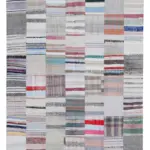 Chaput Patchwork Multi Renk Pamuk Üzerine Yün El Dokuma Kilim-203x300