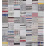 Chaput Patchwork Multi Renk Pamuk Üzerine Yün El Dokuma Kilim-202x299